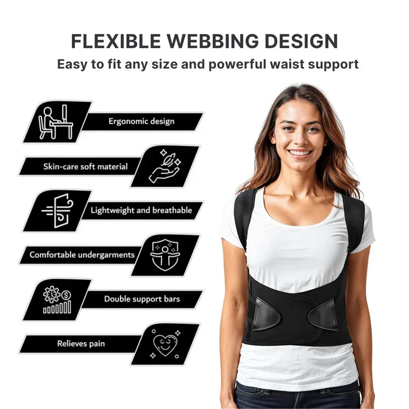 Posture Corrector Free Size Designed to provide exceptional Back Straight And Shoulder Support Belt
